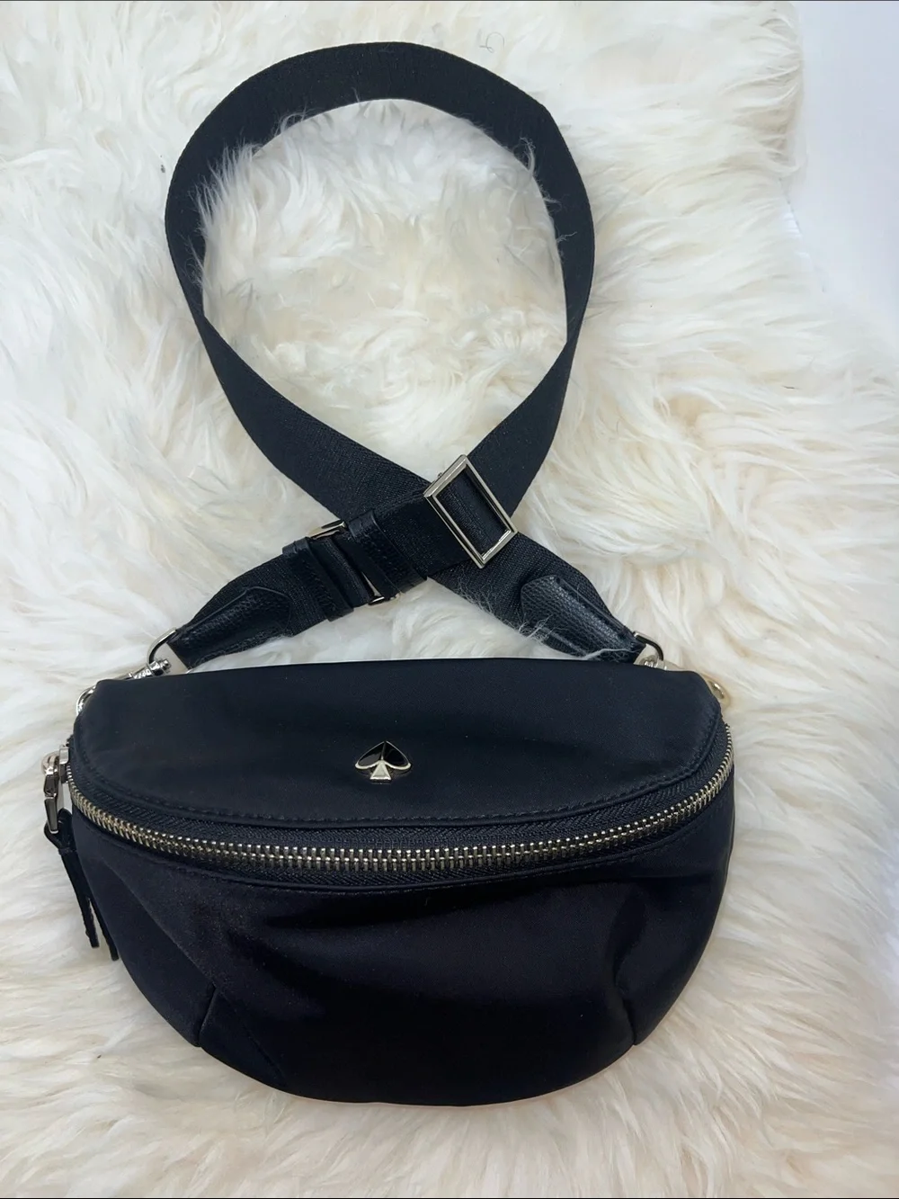 kate spade Black Nylon Crossbody Belt Bag with Gold Accent
